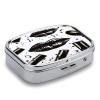 Cool Black Lipstick Lips Pill Case,2 Compartment Small Pill Box Metal Portable Medicine Box Mini Medication Organizer Storage Travel Organizer for Pocket Purse view 3