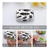 Cool Black Lipstick Lips Pill Case,2 Compartment Small Pill Box Metal Portable Medicine Box Mini Medication Organizer Storage Travel Organizer for Pocket Purse view 4