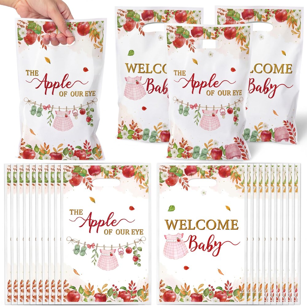 Apple of Our Eye Baby Shower Party Favor Bag Fall Apple Baby Decorations