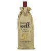PATIKIL 6 x 14 Inch 50th Birthday Gift Wine Bottle Bag, 1 Pack Reusable Decorations Wine Bag with Drawstring for Friends Shower Favors Party, Beige view 1
