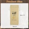 PATIKIL 6 x 14 Inch 50th Birthday Gift Wine Bottle Bag, 1 Pack Reusable Decorations Wine Bag with Drawstring for Friends Shower Favors Party, Beige view 2