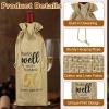PATIKIL 6 x 14 Inch 50th Birthday Gift Wine Bottle Bag, 1 Pack Reusable Decorations Wine Bag with Drawstring for Friends Shower Favors Party, Beige view 3