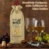 PATIKIL 6 x 14 Inch 50th Birthday Gift Wine Bottle Bag, 1 Pack Reusable Decorations Wine Bag with Drawstring for Friends Shower Favors Party, Beige view 4