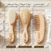 3pcs Personalized Wooden Baby Hair Brush and Comb Sets for Newborn, Custom Soft Baby Comb and Brush Set with Carving Name/Text,Custom Babies Gifts Girls, Thoughtful Gifts for Boy/Girl Shower view 3