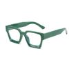 Weloveushop Thick Edged Square Blue Light Blocking Glasses for Women and Men, Anti Eye Strain Fashion Reading Gaming Glasses (Solid Green Blue Light Flakes) view 1
