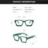 Weloveushop Thick Edged Square Blue Light Blocking Glasses for Women and Men, Anti Eye Strain Fashion Reading Gaming Glasses (Solid Green Blue Light Flakes) view 2