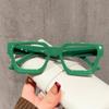 Weloveushop Thick Edged Square Blue Light Blocking Glasses for Women and Men, Anti Eye Strain Fashion Reading Gaming Glasses (Solid Green Blue Light Flakes) view 3