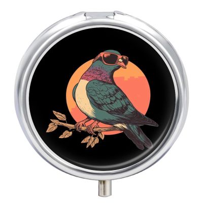 Pigeon Pill Box Portable Pill Case Travel Pill Organizer for Purse Pocket
