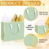Epoesch 12 Pack Elegant Sage Green Gift Bags with Handles & 24 Tissue Paper view 3