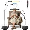 10X 30X Floor Magnifying Glass with Light and Stand, 98 LED Adjustable Floor Lamp Magnifying, 2 in 1 Lighted Magnifiers for Close Work Sewing,Crafts,Hobbies, Reading (5.12in) view 1