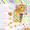 100 PCS Easter Rainbow Cellophane Treat Bags - 5x11 Inch Colorful Stripes & Polka Dots Candy Bags with 110 Gold Twist Ties, Rainbow Plastic Goodie Bag for Easter Party, Spring Birthday, Wedding Favors view 4