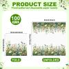Yungyan 100 Pcs Wildflower Napkins Spring Floral Paper Napkins 6.5 x 6.5 Inches Disposable Flower Cocktail Paper for Wildflowers Baby Shower Wedding Birthday Picnic Camping Party Supplies view 2