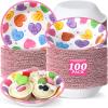 100 Pcs 16 oz Valentine's Day Paper Bowls Party Supplies Disposable Valentines Candy Conversation Heart Dessert Snack Bowl Dialogue Love Heart Decorations Favors for Wedding Soup Hot Cold Salad Cereal view 1