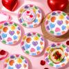 100 Pcs 16 oz Valentine's Day Paper Bowls Party Supplies Disposable Valentines Candy Conversation Heart Dessert Snack Bowl Dialogue Love Heart Decorations Favors for Wedding Soup Hot Cold Salad Cereal view 2