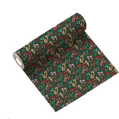 67 Wrapping Paper, Funny 67 Meme Christmas Gift Wrap Paper Roll - 20 Inches Wide, Tear-Resistant Holiday Wrapping Paper for Birthdays, Parties, and DIY Crafts (Green)