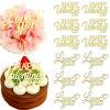 12 Pieces Mini Size Happy Valentine's Day Gold Mirror Acrylic Cupcake Toppers, Love You Cake Decorations, 2.55 x 1.37 Inch Party Supplies view 1