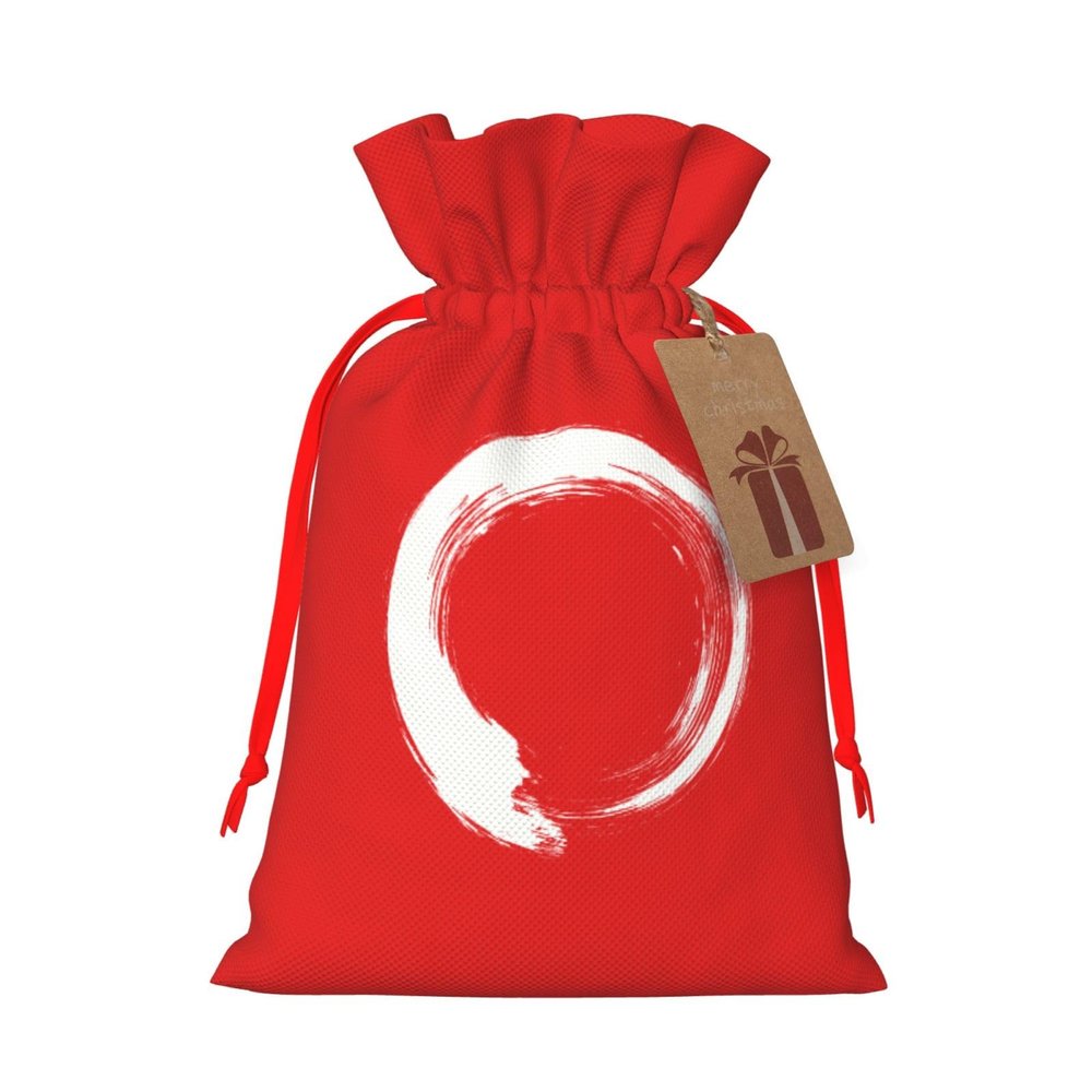 Ouyniei Zen Enso Christmas Gift Bag Gift Sack With Drawstring