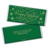 100 Pack Personalized Happy Holidays Chocolate Bar Wrappers For DIY Holiday Party Favors, Stocking Stuffers, Festive Giveaways, Christmas Gifting & More (Candy Not Included) - Snowflake Ribbon - Green view 1
