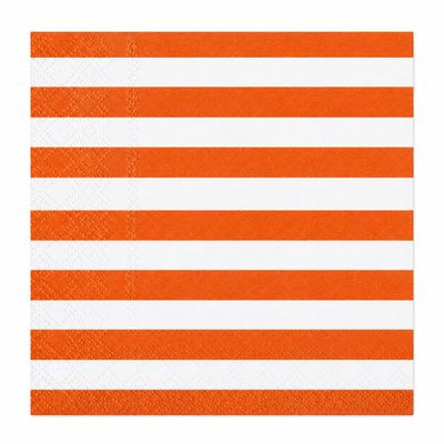 100 Burnt Orange White Stripe Cocktail Napkins 3 Ply Disposable Paper Napkins Party Beverage Bulk Tableware Supplies Fall Thanksgiving Events