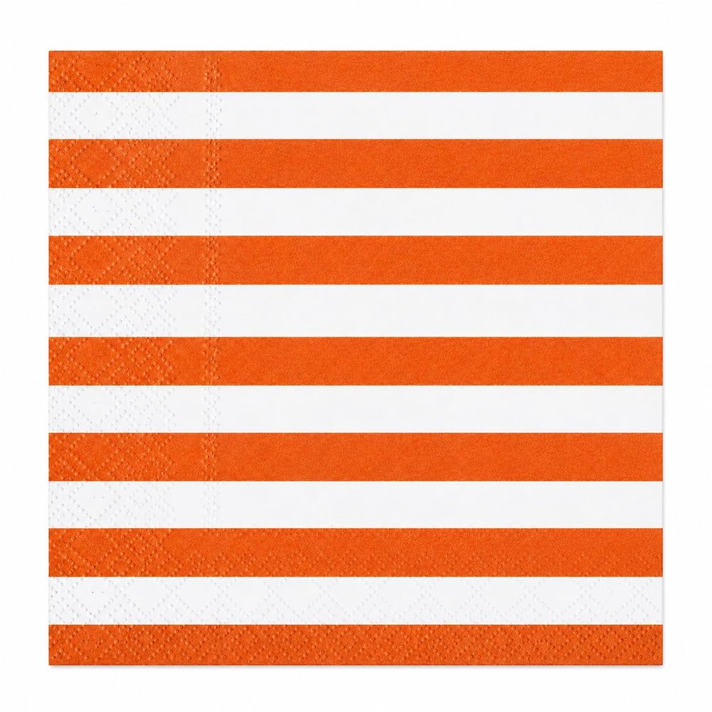 100 Burnt Orange White Stripe Cocktail Napkins 3 Ply Disposable Paper Napkins Party Beverage Bulk Tableware Supplies Fall Thanksgiving Events