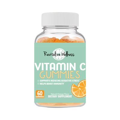 Revitalize Wellness Vitamin C Gummies | Supports Immune Health and Reduces Oxidative Stress | with Pure, Bioavailable Vitamin C | Orange Flavor | 60 Gummies