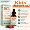 Folinic Acid Drops Kids 800 mcg + L-Methylfolate + B12 +P5P B6 Gentle Methylation Great Taste, Magnesium Glycinate, Vitamin D3 & C Folate Support for Brain,Focus, Mood & Cellular Health 5-MTHF Drops view 2