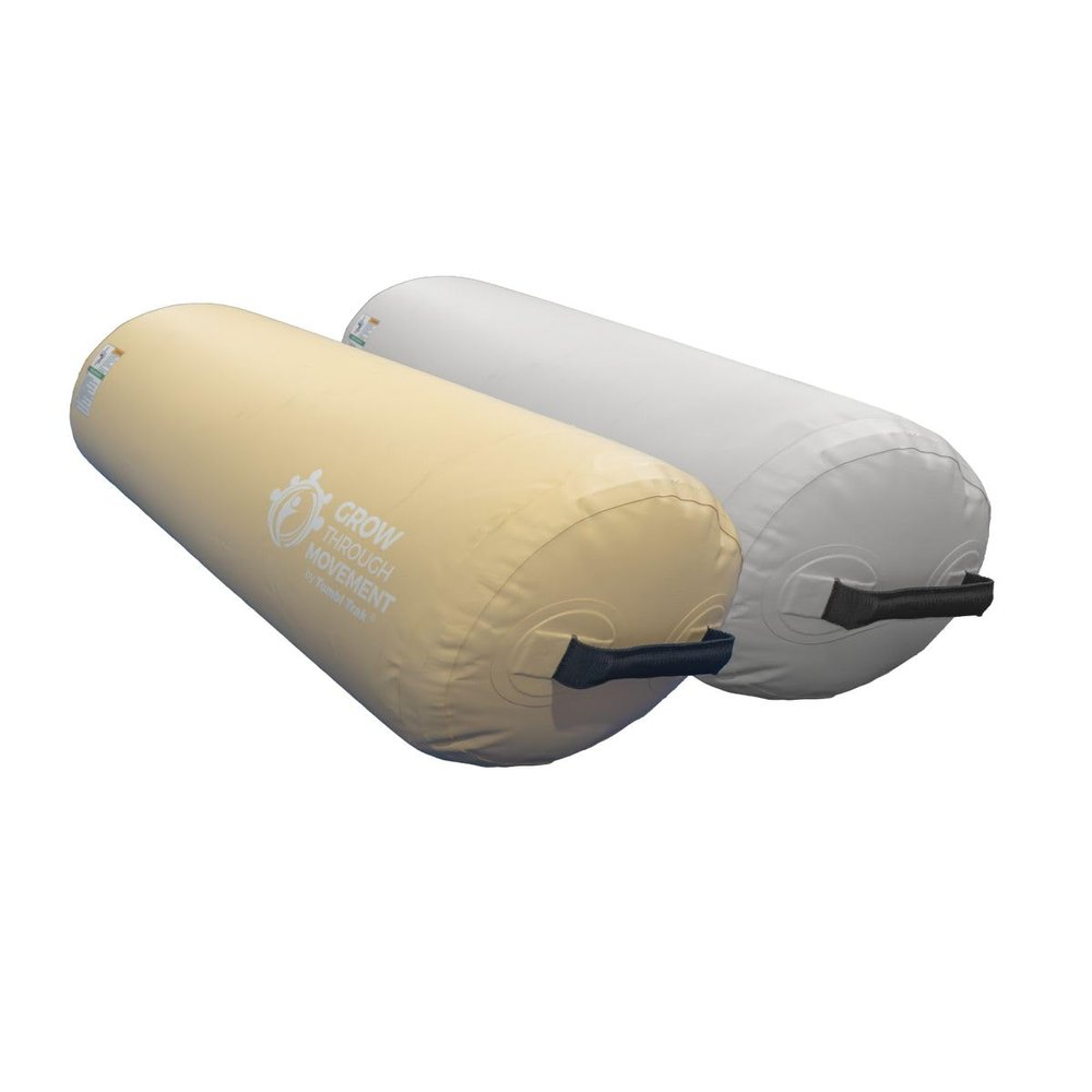 Air Bolster Mini, 12-in Diameter, Biege | Inflatable Sensory Roller for Kids | Core Strength, Balance & Motor Skills Development | Active Play & Clinic Equipment | Includes Pump