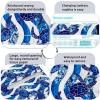 2PCS Square Tissue Box Cover, Blue Turtles Wave Stripe Pattern Leather Tissue Case Facial Paper Organizer Dispenser for Vanity Dresser Night Stand Table Countertop Office Car view 4