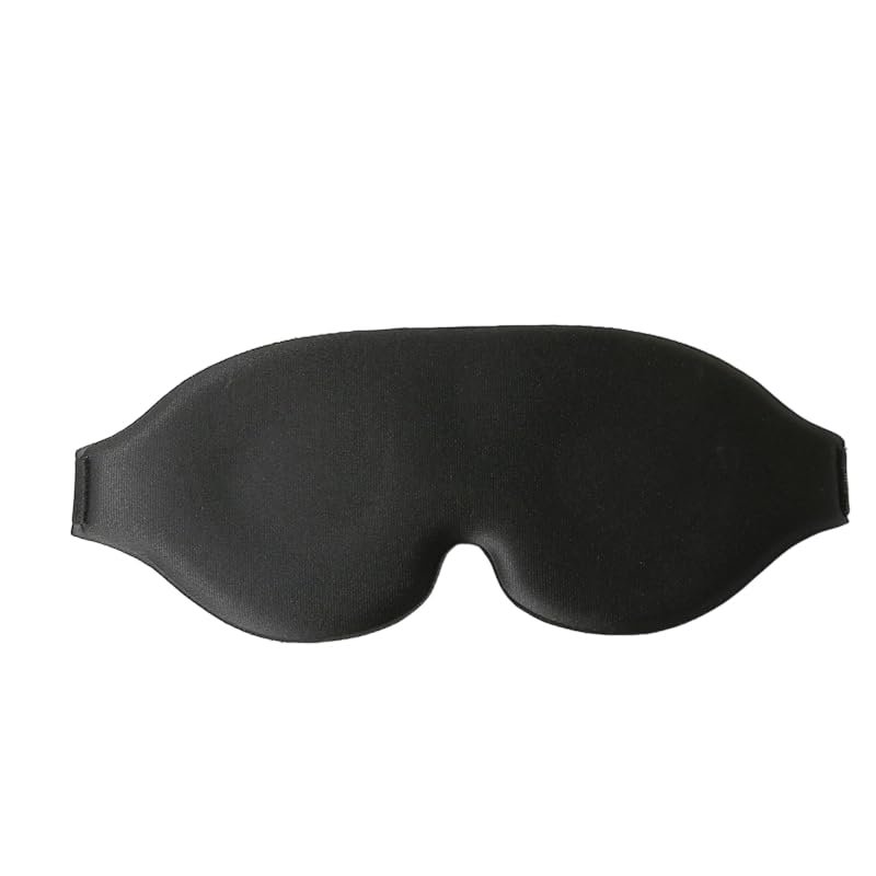 Deep Contoured Eye Cover for Sleeping, Adjustable Sleep Mask with Nose Pad Design, Eye Cover Mask for Sleeping, Yoga, Traveling, Night Mask (Black)