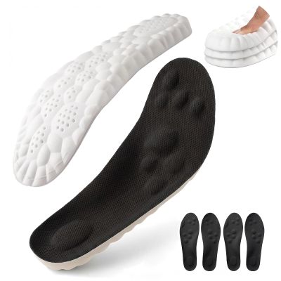 2026 New 4D Cloud Insoles Men Women, Insoles for Standing All Day, 2 Pair Memory Foam Insoles with Arch Support Shock Absorption, Foot Pain Relief and Fatigue Reduction (Black, US M 12-13|W 15-16)