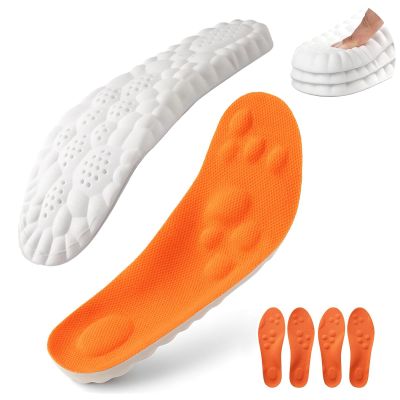 2026 New 4D Cloud Insoles Men Women, Insoles for Standing All Day, 2 Pair Memory Foam Insoles with Arch Support Shock Absorption, Foot Pain Relief and Fatigue Reduction (Orange, US M 13-14|W 16-17)