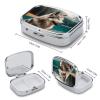 Fun Animal Wolf Pill Organizer Container for Travel, Metal 2 Compartment Square Pill Box, Portable Mini Medicine Box Pill Storage Case for Purse Pocket, Supplement Storage view 2