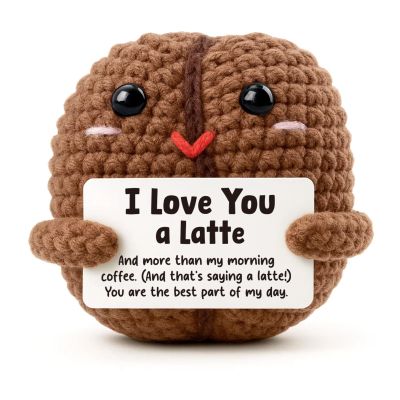 Heartfelt Gifting I Love You a Latte Gifts for Girlfriend Boyfriend, Funny Coffee Lover Presents for Her Him, Romantic Anniversary Valentines Day Keepsake, Handmade Crochet Coffee Bean Decor