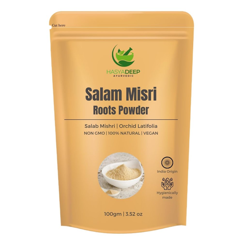 Hasyadeep Salam Misri Powder | Orchis latifolia | Salab Misri | Polygonatum verticillatum Mix (100gm/3.52oz)