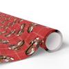 Meandering Annie Christmas Squirrel Wrapping Paper, Red Plaid Glossy Holiday Gift Wrap Roll, Xmas Squirrels Gifts Supplies 30"x180" view 4