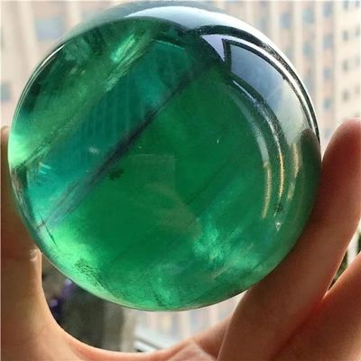 Stone Fluorite Crystal Ball Green Fluorite Crystal Crystal Transparent Fluorite raw Stone Polished Green Crystal Ball Ornament(Size:800g)