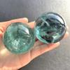 Stone Fluorite Crystal Ball Green Fluorite Crystal Crystal Transparent Fluorite raw Stone Polished Green Crystal Ball Ornament(Size:800g) view 2