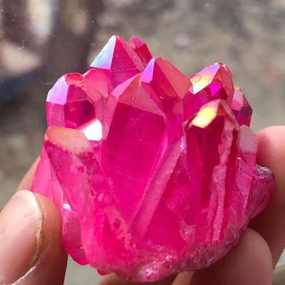 Stone Red Titanium Rainbow Halo Lemuria Quartz Cluster Crystal Point(1pcs)