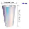25 Pcs Iridescent Hard Plastic Cups 16oz Cute Fancy Thick Neon Glitter Holographic Rainbow Disposable Drinking Cup for Bachelorette Birthday Wedding Party Drinkware Supplies (Frosted No Stickers) view 2