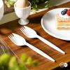 Disposable Plastic Sporks Bulk 2000 Pack, White Spork Utensils for Restaurant Supply, Takeout, Food Truck, Camping, Catering & Party view 3