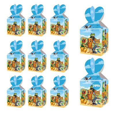24pcs Italian Brainrot Treat Boxes, 7.3"x3.3"x3.9" Gift Boxes, Happy Birthday Tralalero Tralala Party Supplies, Brainrot Birthday Decorations for Kids