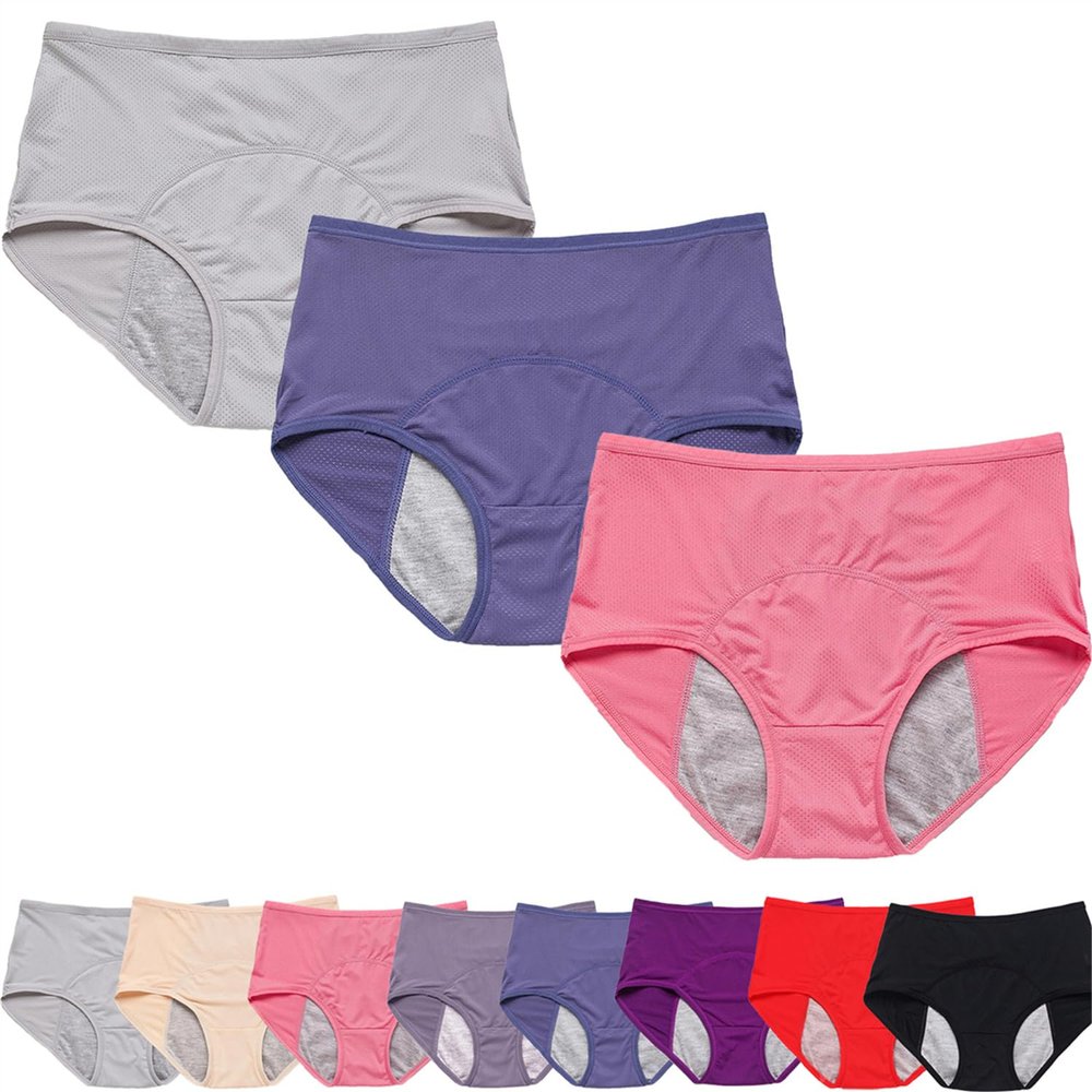 Incontinence Underwear Women, Leak-Proof Underwear, Incontinence Panties Protector Undies, Reusable & Washable (3PCS-D,6X-Large)