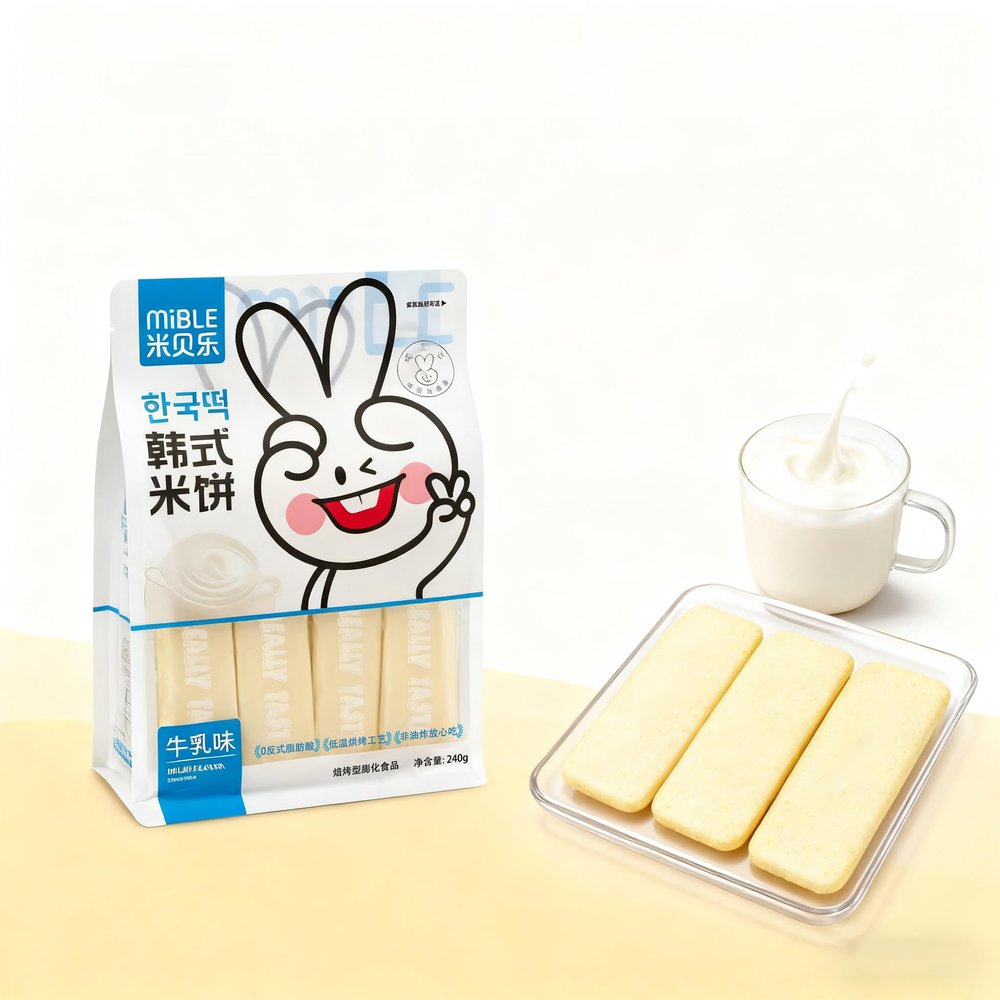 XCVFDVOR milk classic rice snack - individually packaged rice crackers with rich milk flavor - crispy rice cakes 240g/8.46oz