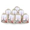 FekiLoot Paris Eiffel Tower with Flowers Drawstring Bags Gift Bags Wrapping Storage Bags for Candy Goodie Holiday Party Favors 8PCS view 1