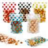 100 Pack Clear Cookie Cellophane Treat Bags, Self Sealing Red Dot Candy Cookie Bags with Seal and Handle, Resealable Food Packaging Bags for Bakery Candy Chocolate Gift Giving 6.1 x 8.8in (Blue) view 1