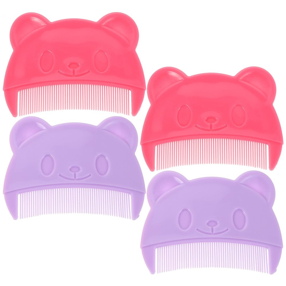 Abaodam 4pcs Baby Hair Combs Plastic Cute Bear Shaped Cradle Cap Comb for Infant And Newborn Home And Travel Use