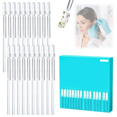 Earwax Removal Adhesive Swabs, 24 Pcs Reusable Ear Wax Removal Kit Ear Wax Sticks with Dust Cover Packaging, Sticky Soft Head Ear Pick for Kids & Adults (Small)