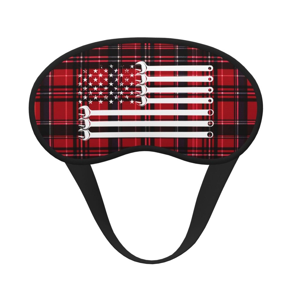 USA America Flag Mechanic Wrench Polyester Satin 3PCS Blackout Sleep Mask Adjustable Strap Men Women Comfortable Eyeshade Night Travel5