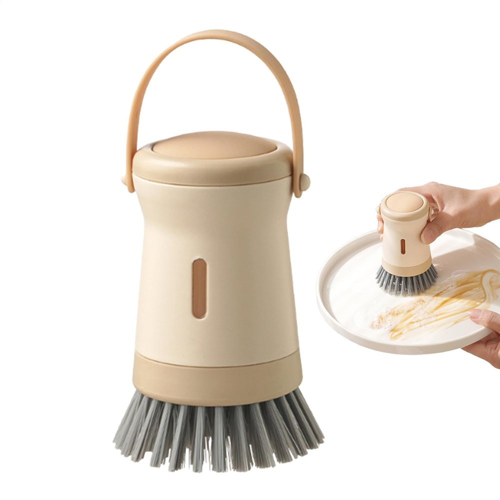 Pot Scrubber | Cleaner with Soap Dispenser - Pan Pot Washing Scrubber | for Pan Cookware Stove Sink Bowl Utensils Cups Cutting Board Picnic Daily Home
