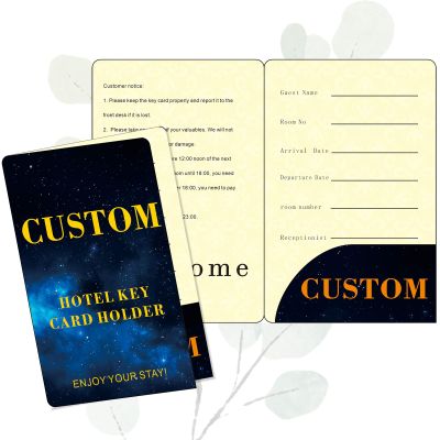 1000pcs Custom Personalized Motel Key Card Protection case - 14PT Coated Paper Credit Card Protection case, can Print The Enterprise Logo, Enjoy Your Hotel Key Card Cover